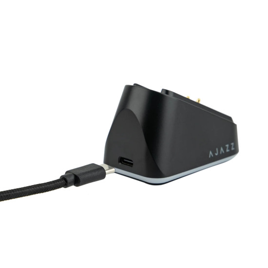 Ajazz професионална геймърска мишка AJ139P V3 MC - Wireless Gaming Mouse - 1K, Magnetic Charging Dock, Black