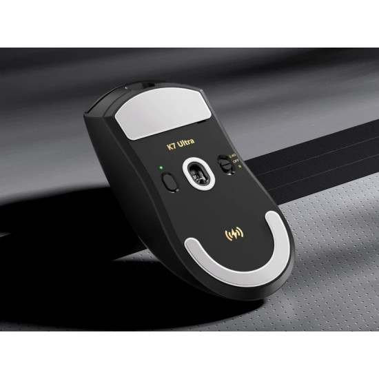 MCHOSE професионална геймърска мишка K7 Ultra Black - Wireless Gaming Mouse - Dual 8K, Omron Mechanical, Magnetic Charging Dock