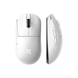 MCHOSE професионална геймърска мишка A7 V2 Ultra White - Wireless Gaming Mouse - Dual 8K, Omron Mechanical