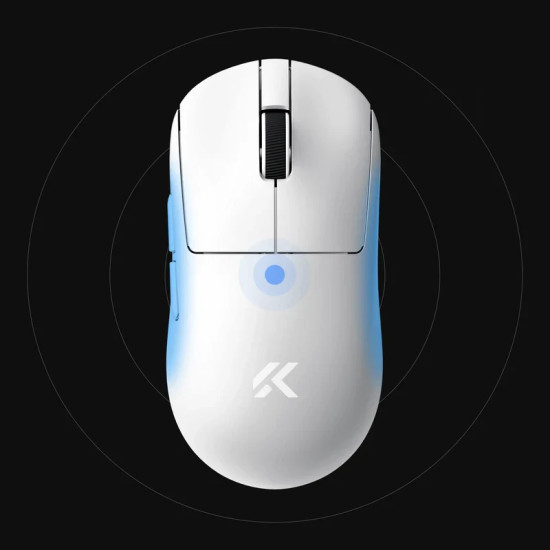 MCHOSE професионална геймърска мишка A7 V2 Ultra White - Wireless Gaming Mouse - Dual 8K, Omron Mechanical