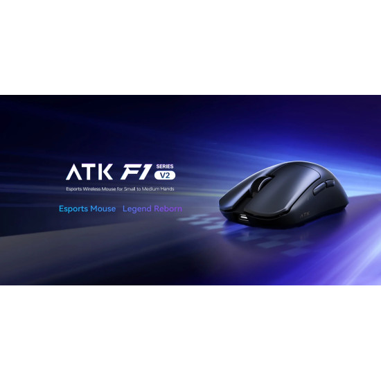 ATK професионална геймърска мишка Wireless Gaming Mouse F1 Ultimate 2.0 - 8K, White