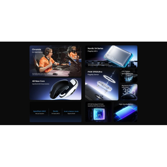 ATK професионална геймърска мишка Wireless Gaming Mouse F1 Ultimate 2.0 - 8K, Black