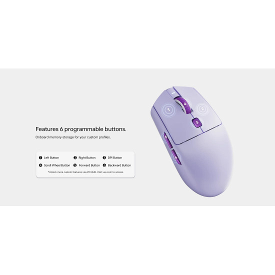 VXE професионална геймърска мишка Wireless Gaming Mouse Dragonfly V3 PRO - Huano Blue Glow V2, White