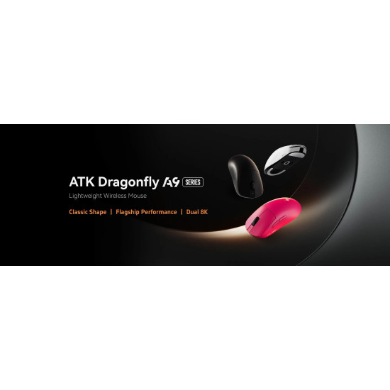 ATK професионална геймърска мишка Wireless Gaming Mouse A9 2.0 Tri-mode Nearlink - 1K, White