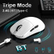Ajazz професионална геймърска мишка AJ159 V2 MC - Wireless Gaming Mouse - 1K, Magnetic Charging Dock, White