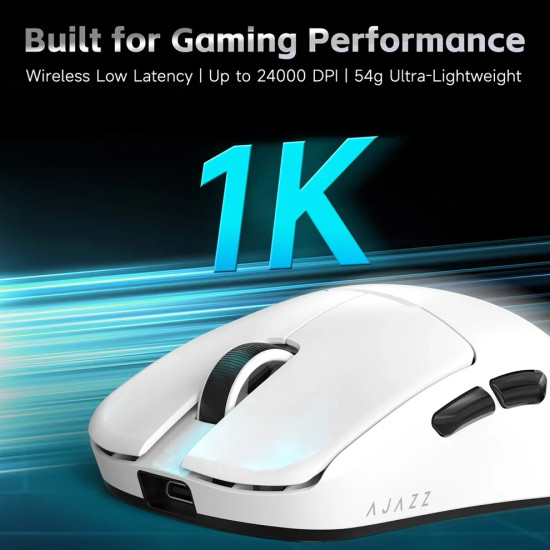 Ajazz професионална геймърска мишка AJ159 V2 MC - Wireless Gaming Mouse - 1K, Magnetic Charging Dock, Black