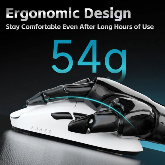 Ajazz професионална геймърска мишка AJ159 V2 MC - Wireless Gaming Mouse - 1K, Magnetic Charging Dock, Black