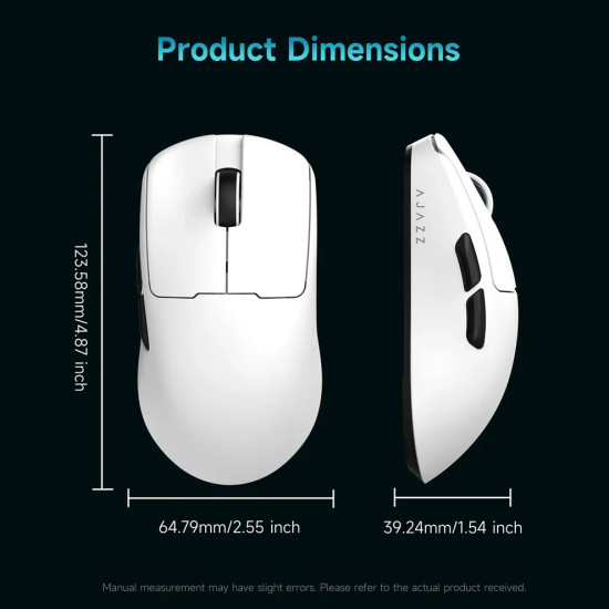 Ajazz професионална геймърска мишка AJ159 V2 MC - Wireless Gaming Mouse - 1K, Magnetic Charging Dock, Black