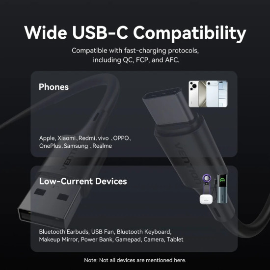 Vention Кабел USB 2.0 AM / USB-C M 0.25m - TRQBAC