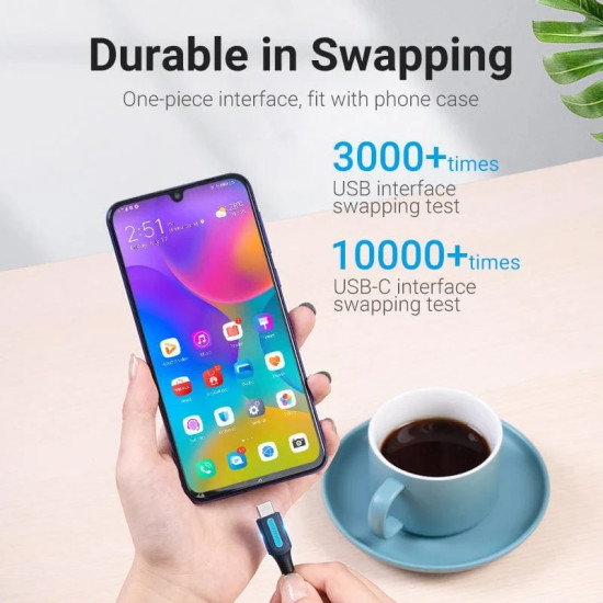 Vention Кабел USB3.0 A M / USB-C M 0.25m - COZBC