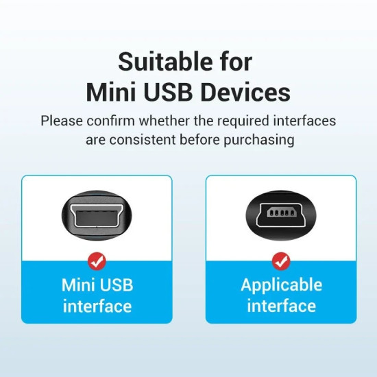 Vention Кабел USB 2.0 C M / Mini USB 5pin 0.5m - COWBD
