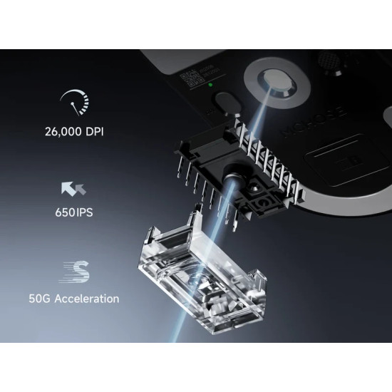 MCHOSE професионална геймърска мишка A5 V3 Black - Ultralight 8K Wireless Mouse, Omron Mechanical Switches