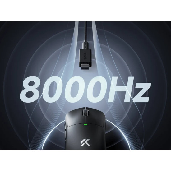 MCHOSE професионална геймърска мишка A5 V3 Black - Ultralight 8K Wireless Mouse, Omron Mechanical Switches