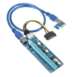 Estillo Riser Card 6 Pin Converter, PCI-E x 1 to PCI-E x16, USB 3.0 Estillo Riser Card 6 Pin Converter, PCI-E x 1 to PCI-E x16, USB 3.0
