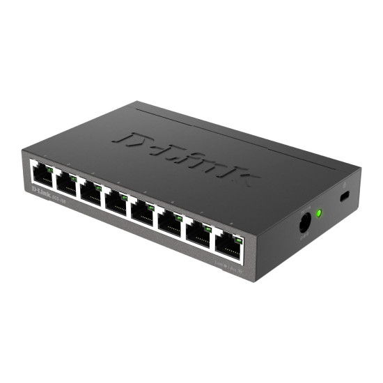 Суич D-Link DGS-108/E, 8 портов, 10/100/1000, Gigabit, метален корпус Суич D-Link DGS-108/E, 8 портов, 10/100/1000, Gigabit, метален корпус