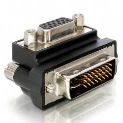Adapter DeLock HD-15 (W) - DVI-I (M), 90° Adapter DeLock HD-15 (W) - DVI-I (M), 90°