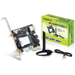 Wireless PCI Express adapter Gigabyte GC-WB1733D-I, 2x2 802.11ac 160MHz, Bluetooth 5.0 Wireless PCI Express adapter Gigabyte GC-WB1733D-I, 2x2 802.11ac 160MHz, Bluetooth 5.0
