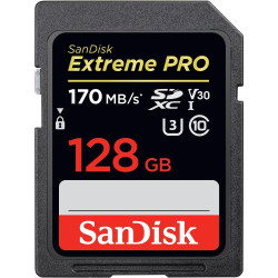 Memory card SANDISK Extreme PRO®, SDHC/SDXC, 128GB Class 10, U3, 170 Mb/s