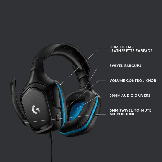 Геймърски слушалки Logitech G432, Микрофон, Черни Геймърски слушалки Logitech G432, Микрофон, Черни