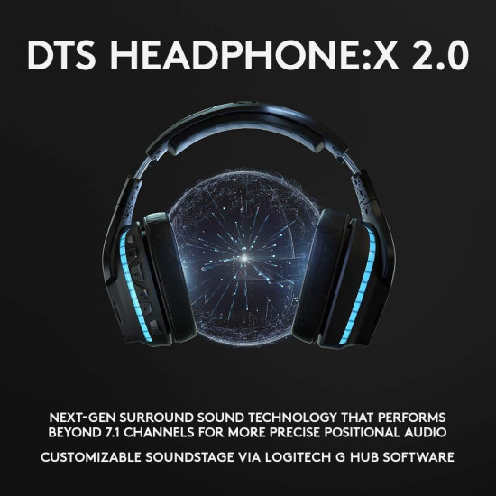 Геймърски слушалки Logitech, G935 7.1 Wireless 7.1 Surround Lightsync, Безжични, Черни Геймърски слушалки Logitech, G935 7.1 Wireless 7.1 Surround Lightsync, Безжични, Черни