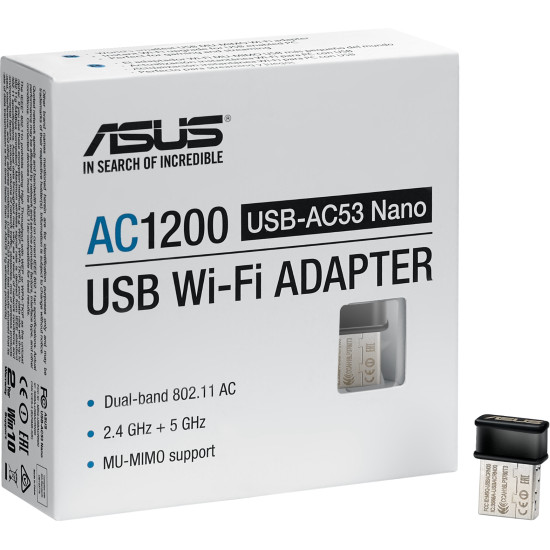 ASUS USB-AC53 Nano, AC1200 Dual-band USB Wi-Fi Adapter ASUS USB-AC53 Nano, AC1200 Dual-band USB Wi-Fi Adapter