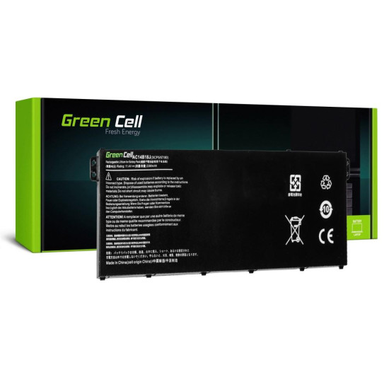 Батерия за лаптоп GREEN CELL, Acer Aspire E 11 ES1-111M ES1-131 E 15 ES1-512 Chromebook 11 CB3-111 13 CB5-311 AC14B3K, 11.4V, 2200mAh Батерия за лаптоп GREEN CELL, Acer Aspire E 11 ES1-111M ES1-131 E 15 ES1-512 Chromebook 11 CB3-111 13 CB5-311 AC14B3K, 11.4V, 2200mAh