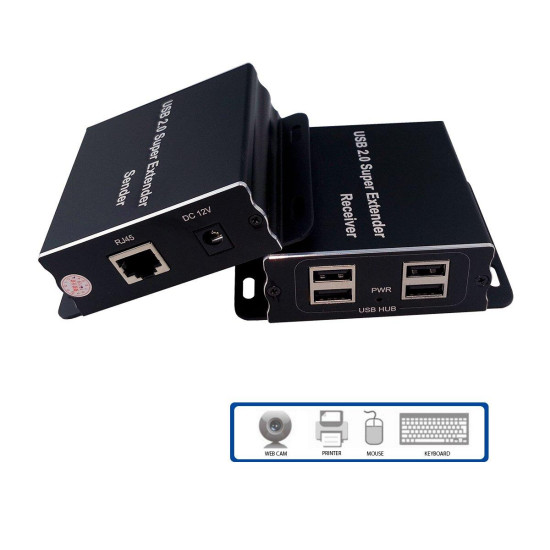 USB Extender by single CAT5e/6 till 100 m ESTILLO ASKHU04-USB 1x4 USB Extender by single CAT5e/6 till 100 m ESTILLO ASKHU04-USB 1x4