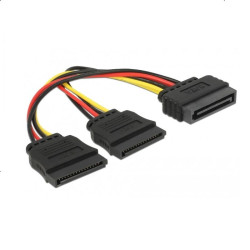 Кабел DeLock Power SATA 15 pin към 2 x SATA HDD, 15 cm Кабел DeLock Power SATA 15 pin към 2 x SATA HDD, 15 cm
