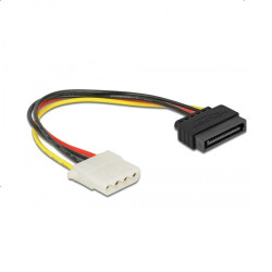 Кабел DeLock Power Cable SATA 15 pin женско към 4 pin женско, 20 cm Кабел DeLock Power Cable SATA 15 pin женско към 4 pin женско, 20 cm