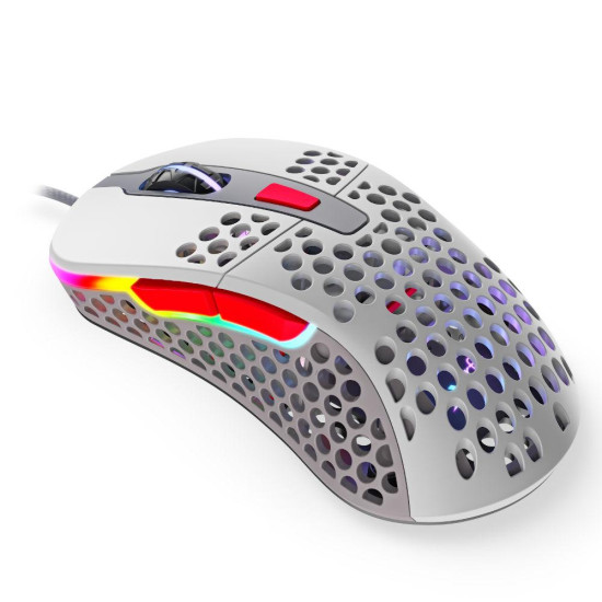 Геймърска мишка Xtrfy M4 Retro, RGB, Бял/Сив/Червен Геймърска мишка Xtrfy M4 Retro, RGB, Бял/Сив/Червен