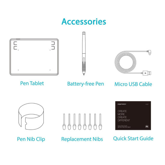 Graphic Tablet HUION Inspiroy H430P, USB, Black