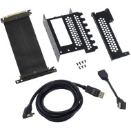 CableMod CM-VPB-2DK-R – Universal Vertical GPU Bracket with 200mm Flat Line Pci-E X16 Riser Cable Kit + 1x DisplayPort, 1x HDMI CableMod CM-VPB-2DK-R – Universal Vertical GPU Bracket with 200mm Flat Line Pci-E X16 Riser Cable Kit + 1x DisplayPort, 1x HDMI