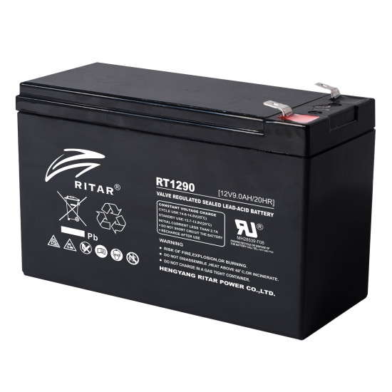 Оловна батерия RITAR, (RT1290) AGM, 12V, 9Ah, 151/ 65/ 94 mm, Терминал2 Оловна батерия RITAR, (RT1290) AGM, 12V, 9Ah, 151/ 65/ 94 mm, Терминал2