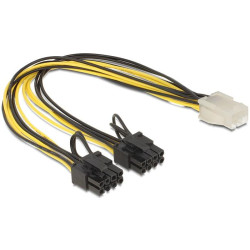 Кабел DeLock PCI Express power 6 pin женско > 2 x 8 pin мъжко, 30 cm Кабел DeLock PCI Express power 6 pin женско > 2 x 8 pin мъжко, 30 cm