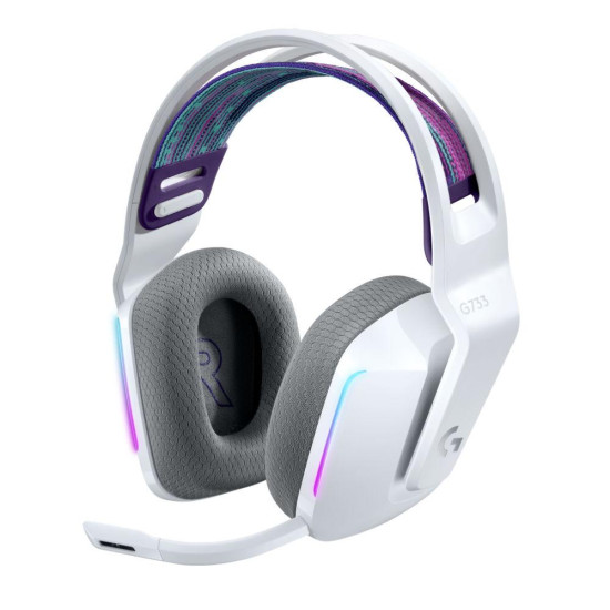 Gaming Earphone Logitech G733 Lightspeed Wireless RGB, Microphone, White Gaming Earphone Logitech G733 Lightspeed Wireless RGB, Microphone, White