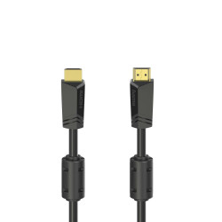 Кабел HAMA High-speed, HDMI мъжко - HDMI мъжко, 4K, 10.2GB/s, Ethernet, 15 м, Позл. конектори, 2 филтъра, Черен Кабел HAMA High-speed, HDMI мъжко - HDMI мъжко, 4K, 10.2GB/s, Ethernet, 15 м, Позл. конектори, 2 филтъра, Черен