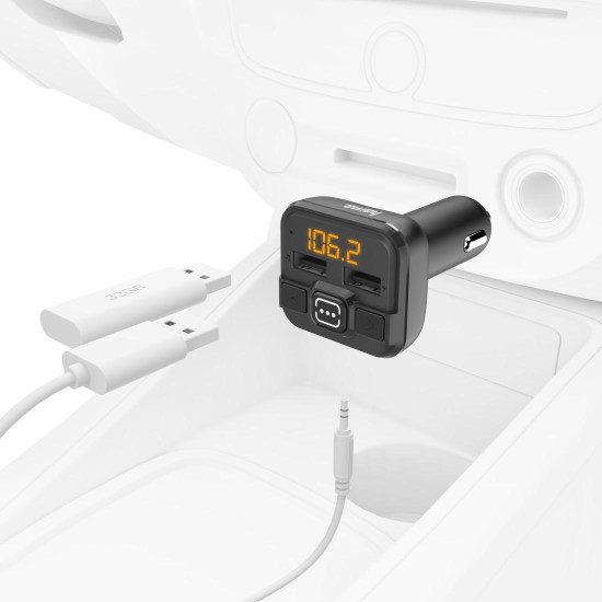 FM Трансмитер HAMA AUX-IN, USB-IN, MP3, Черен, 14163 FM Трансмитер HAMA AUX-IN, USB-IN, MP3, Черен, 14163