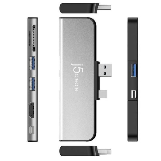 Докинг станция j5create JDD320B, за MS Surface Pro 4/5/6, USB-A Mini DP, Черна Докинг станция j5create JDD320B, за MS Surface Pro 4/5/6, USB-A Mini DP, Черна