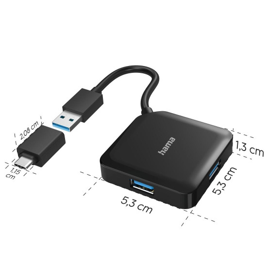 USB Hub, 4 Ports, HAMA-200116 USB Hub, 4 Ports, HAMA-200116