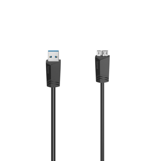Кабел HAMA, USB 3.0 A мъжко - USB 3.0 Micro-B мъжко, 1.5 м, 5Gbit/s, Черен Кабел HAMA, USB 3.0 A мъжко - USB 3.0 Micro-B мъжко, 1.5 м, 5Gbit/s, Черен
