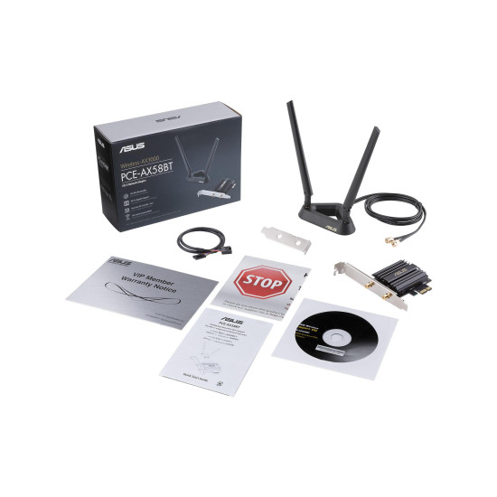 ASUS PCE-AX58BT, AX3000 Dual Band PCI-E Adapter, WiFi 6 (802.11ax)