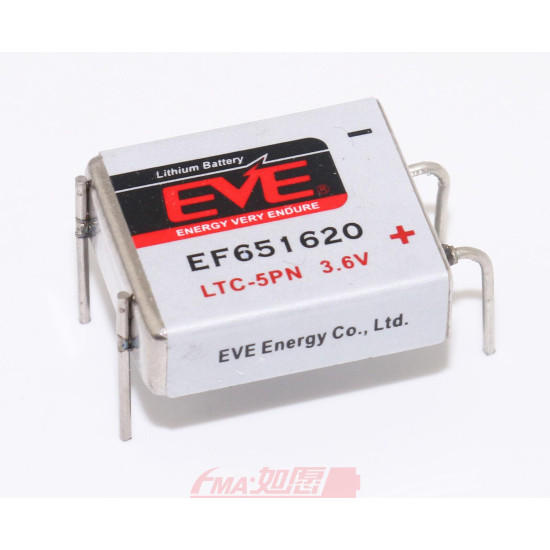Литиево тионилхлоридна батерия LTC-5PN industrial 3,6V 550mAh EVE BATTERY Литиево тионилхлоридна батерия LTC-5PN industrial 3,6V 550mAh EVE BATTERY