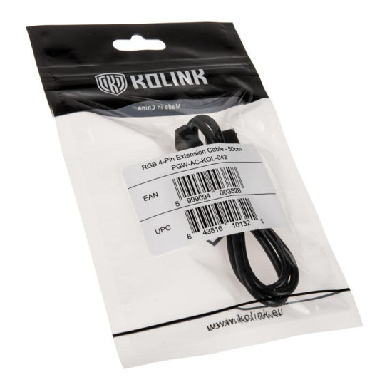 Кабел Kolink PGW-AC-KOL-042, Удължителен, 4 Pin, за RGB аксесоари Кабел Kolink PGW-AC-KOL-042, Удължителен, 4 Pin, за RGB аксесоари