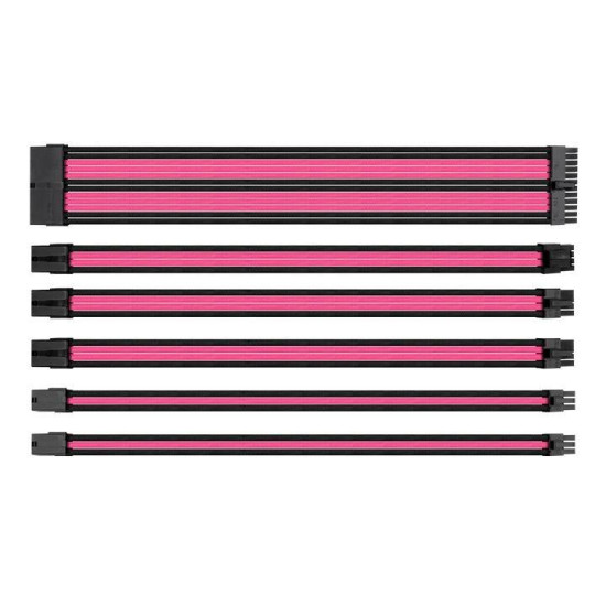 Комплект оплетени кабели Thermaltake TtMod, Black/Pink Комплект оплетени кабели Thermaltake TtMod, Black/Pink