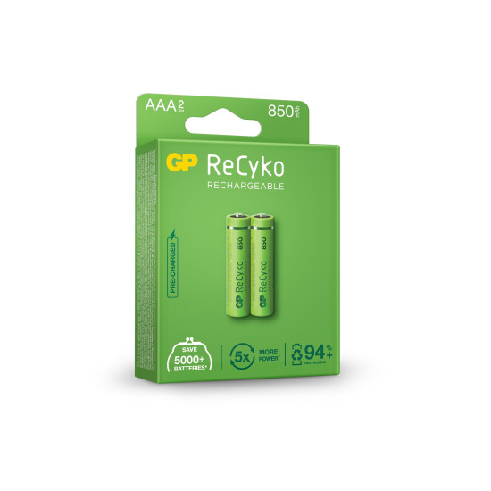 Акумулаторна Батерия GP R03 AAA 850mAh NiMH 85AAAHCE-EB2 RECYKO, 2 бр. в опаковка Акумулаторна Батерия GP R03 AAA 850mAh NiMH 85AAAHCE-EB2 RECYKO, 2 бр. в опаковка