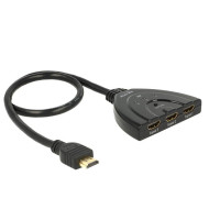 3 портов HDMI суич Delock 18600, 4K, 50 см. кабел, Черен 3 портов HDMI суич Delock 18600, 4K, 50 см. кабел, Черен