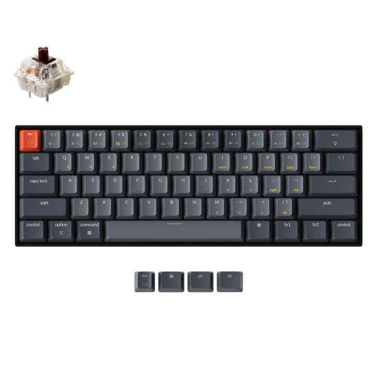 Mechanical Keyboard Keychron K12 Hot-Swappable Aluminum 60% Gateron Brown Switch RGB LED ABS Mechanical Keyboard Keychron K12 Hot-Swappable Aluminum 60% Gateron Brown Switch RGB LED ABS