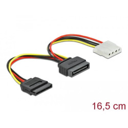 Кабел DeLock SATA 15 pin мъжко към Molex 4 pin женско + SATA 15 pin женско Кабел DeLock SATA 15 pin мъжко към Molex 4 pin женско + SATA 15 pin женско