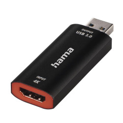 Video Recording стик HAMA 74257, HDMI женско - USB мъжко, 4К,  Черен Video Recording стик HAMA 74257, HDMI женско - USB мъжко, 4К,  Черен