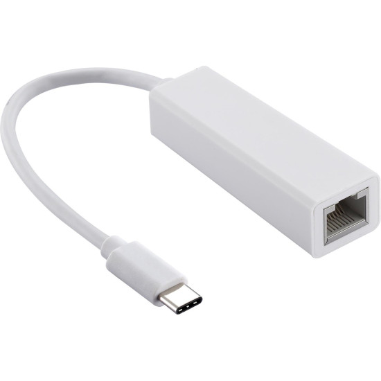 Мрежови адаптер Estillo 10/100 Mbps, USB-C 2.0 към RJ45, Бял Мрежови адаптер Estillo 10/100 Mbps, USB-C 2.0 към RJ45, Бял